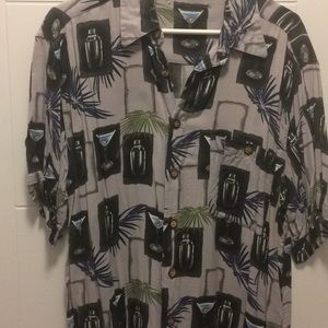 Hawaiian martini glass short sleeve shirt L